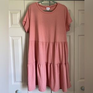 LulaRoe solid pink Ariel dress